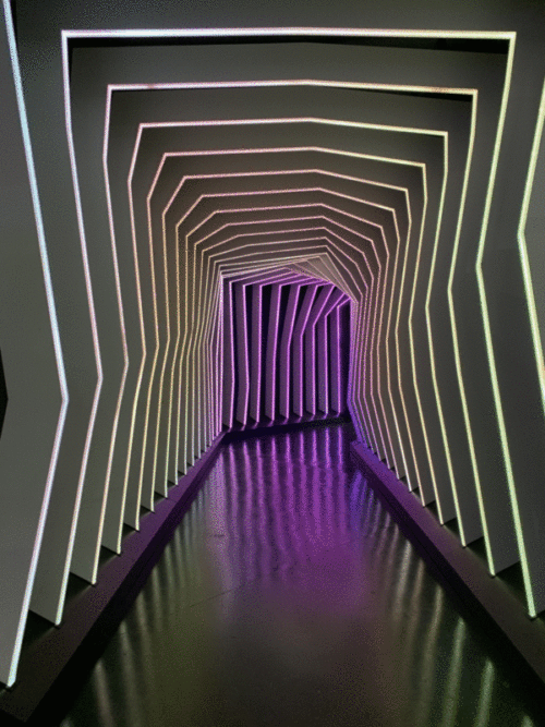 Tunnel build by Wessley Eccles and Owen Schwab for Electric Playhouse at FUSE Makerspace.